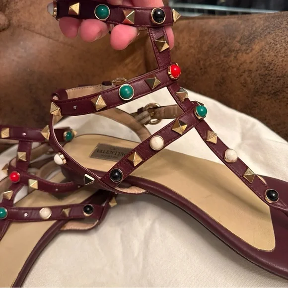 Studded Multicolor Sandals by Valentino Garavani size 39 runs small 38 - Picture 9 of 12